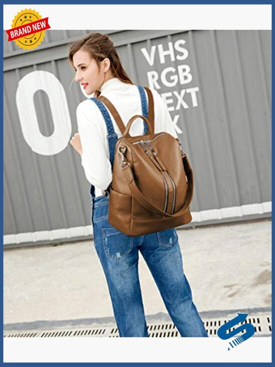 Genuine Leather Convertible Backpack Purse Shoulder Bag Daypack main image 4